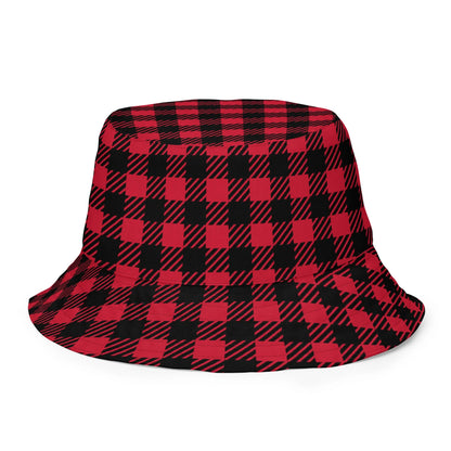 Red Plaid Reversible Bucket Hat - Liss & Lex