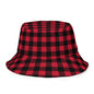 Red Plaid Reversible Bucket Hat - Liss & Lex