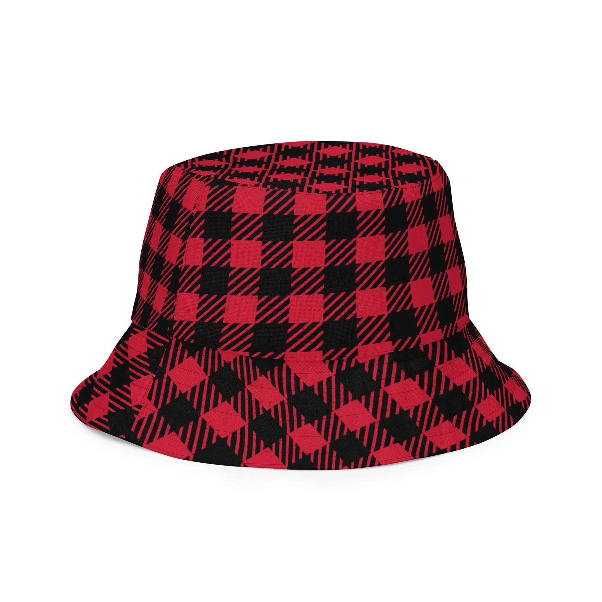 Red Plaid Reversible Bucket Hat - Liss & Lex