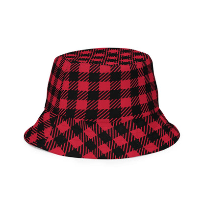 Red Plaid Reversible Bucket Hat - Liss & Lex