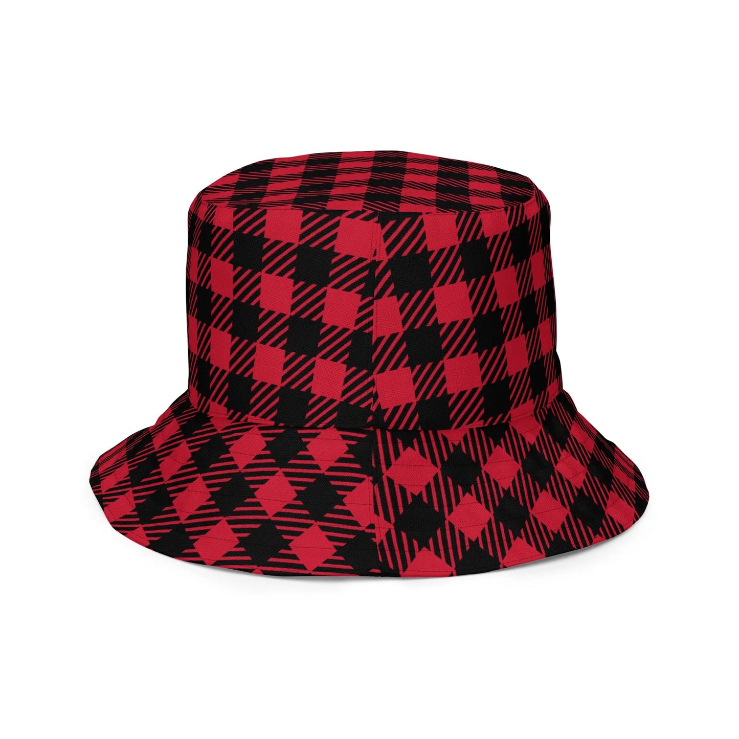 Red Plaid Reversible Bucket Hat - Liss & Lex