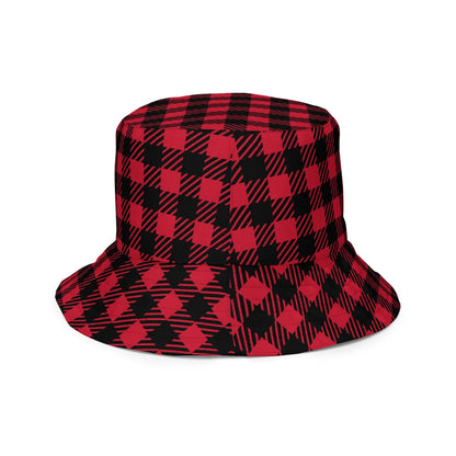 Red Plaid Reversible Bucket Hat - Liss & Lex