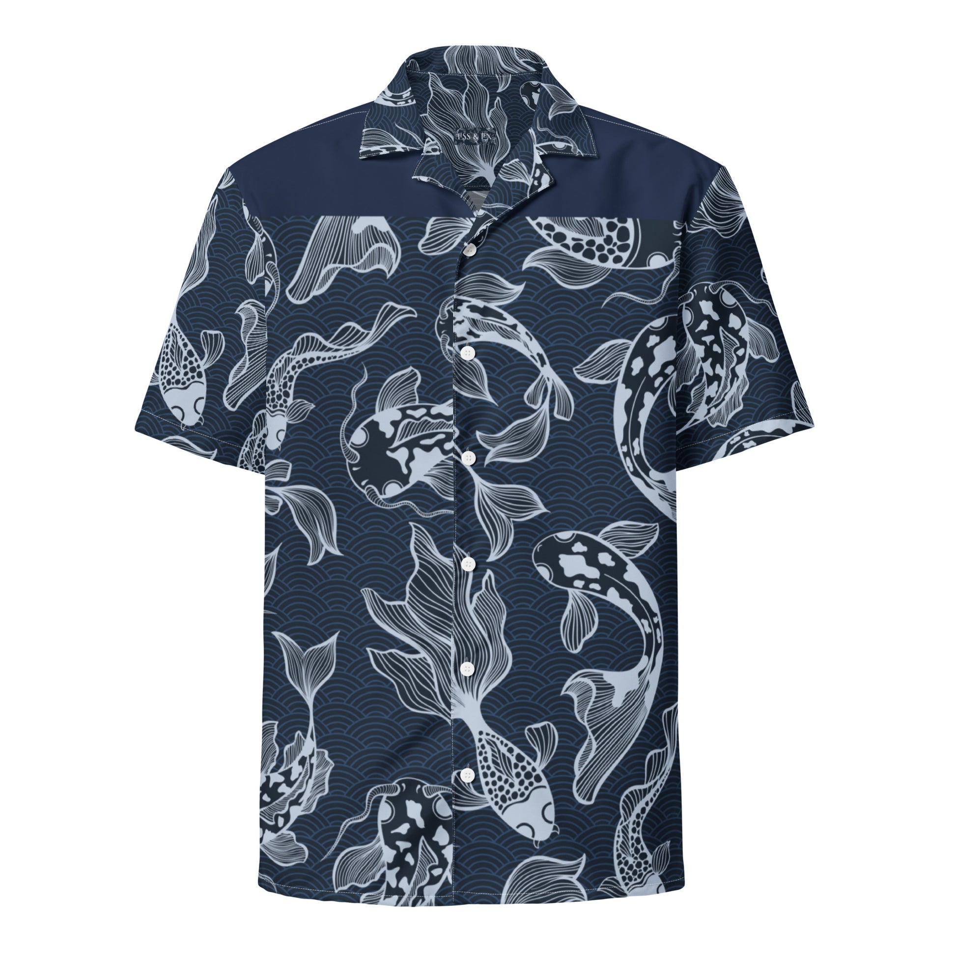 Navy Fish Button Shirt - Liss & Lex