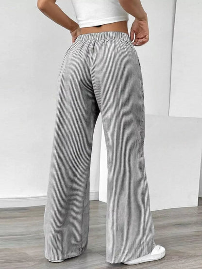 Striped Wide Leg Pants - Liss & Lex