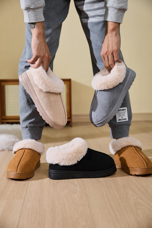 Faux Fur Platform Slippers