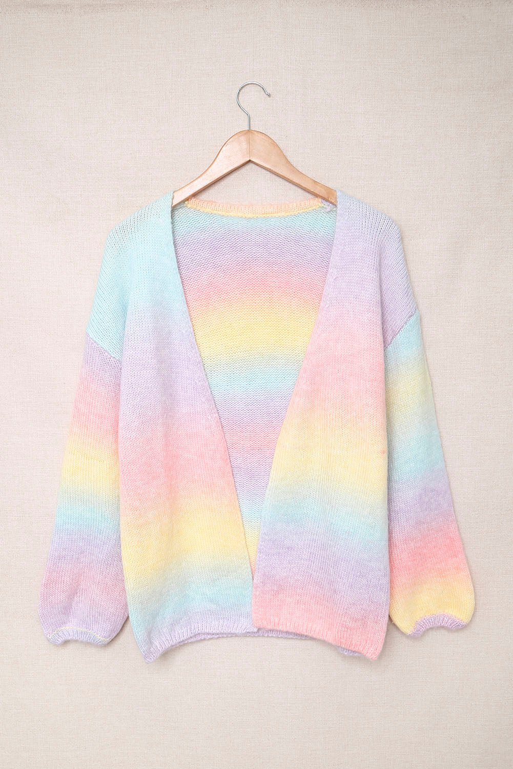 Gradient Open Front Soft Cardigan