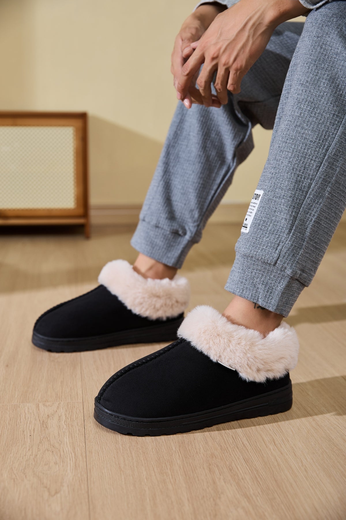 Faux Fur Platform Slippers