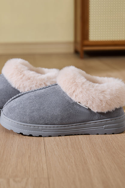 Faux Fur Platform Slippers
