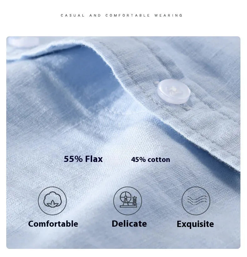 Cotton-Linen Long Sleeve Shirt - Liss & Lex