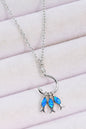 Opal Fish On A Hook Necklace