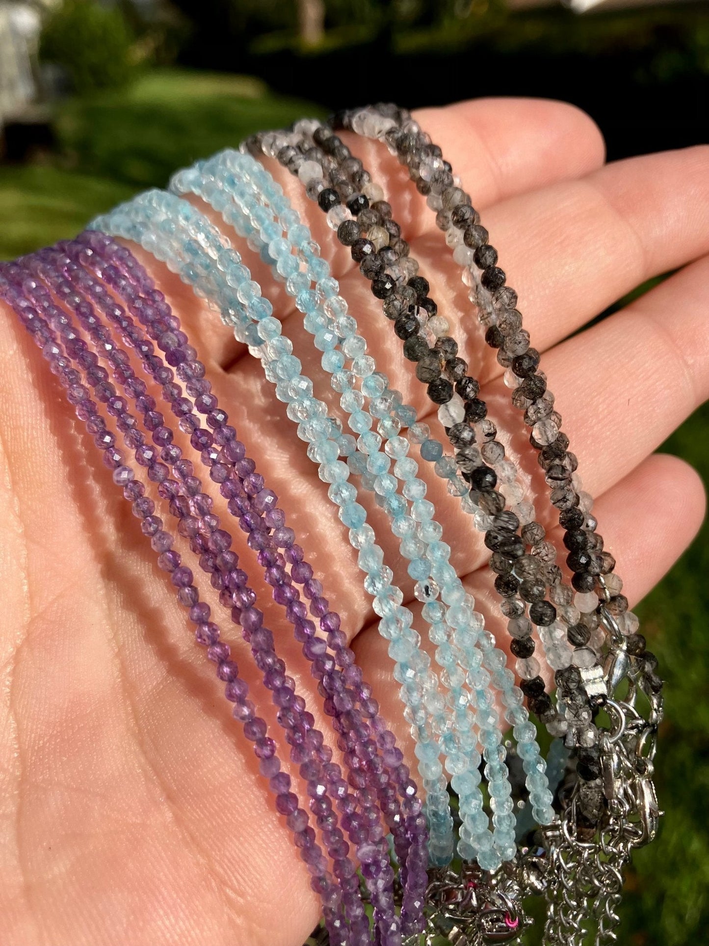 Anklets 2mm Faceted Crystal Beads - 9 Different Crystals - Liss & Lex