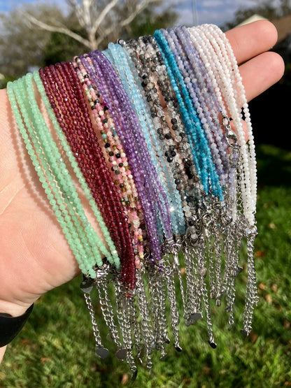 Anklets 2mm Faceted Crystal Beads - 9 Different Crystals - Liss & Lex