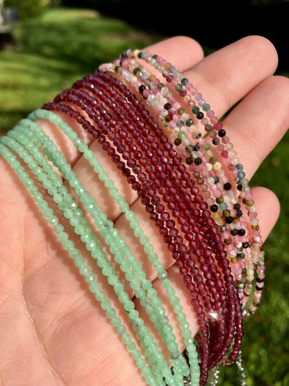 Anklets 2mm Faceted Crystal Beads - 9 Different Crystals - Liss & Lex