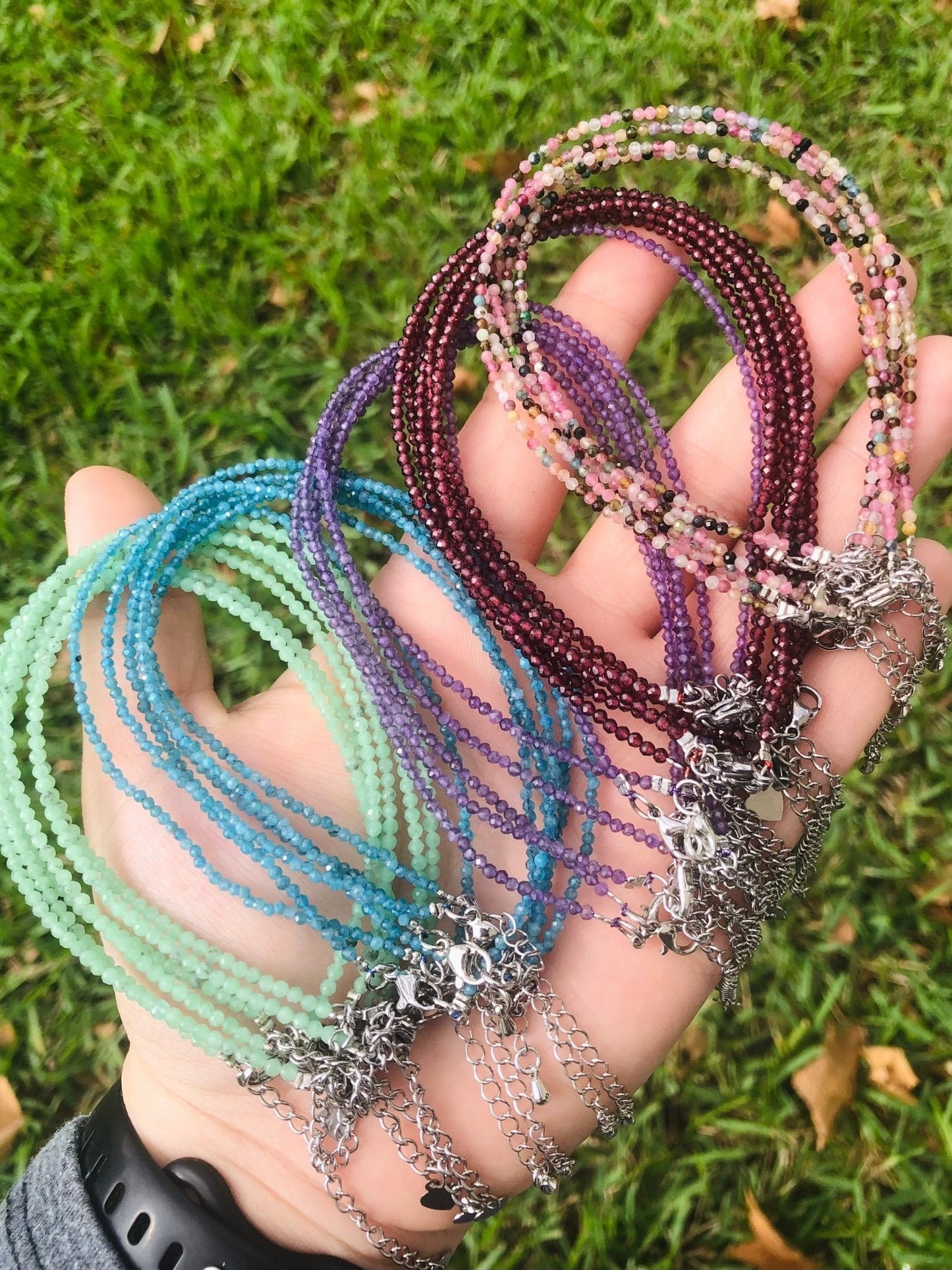 Anklets 2mm Faceted Crystal Beads - 9 Different Crystals - Liss & Lex