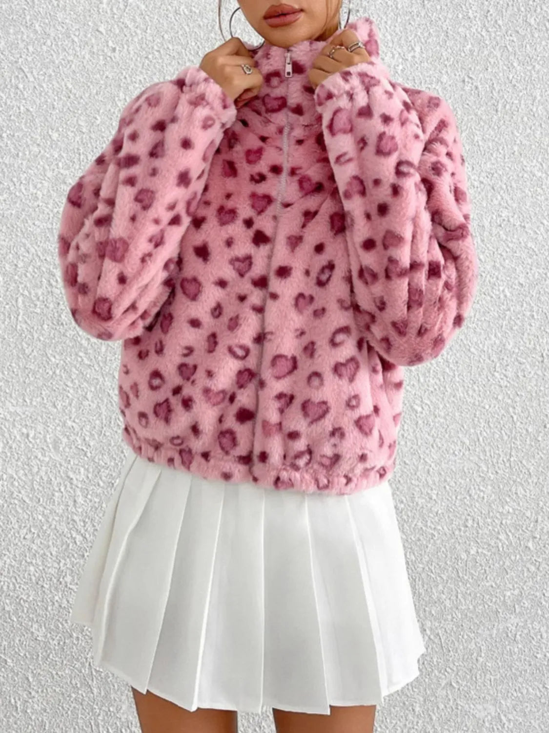 Pink Leopard Furry Jacket - Liss & Lex