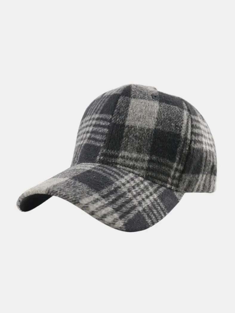 Plaid Adjustable Cotton Baseball Cap - Liss & Lex