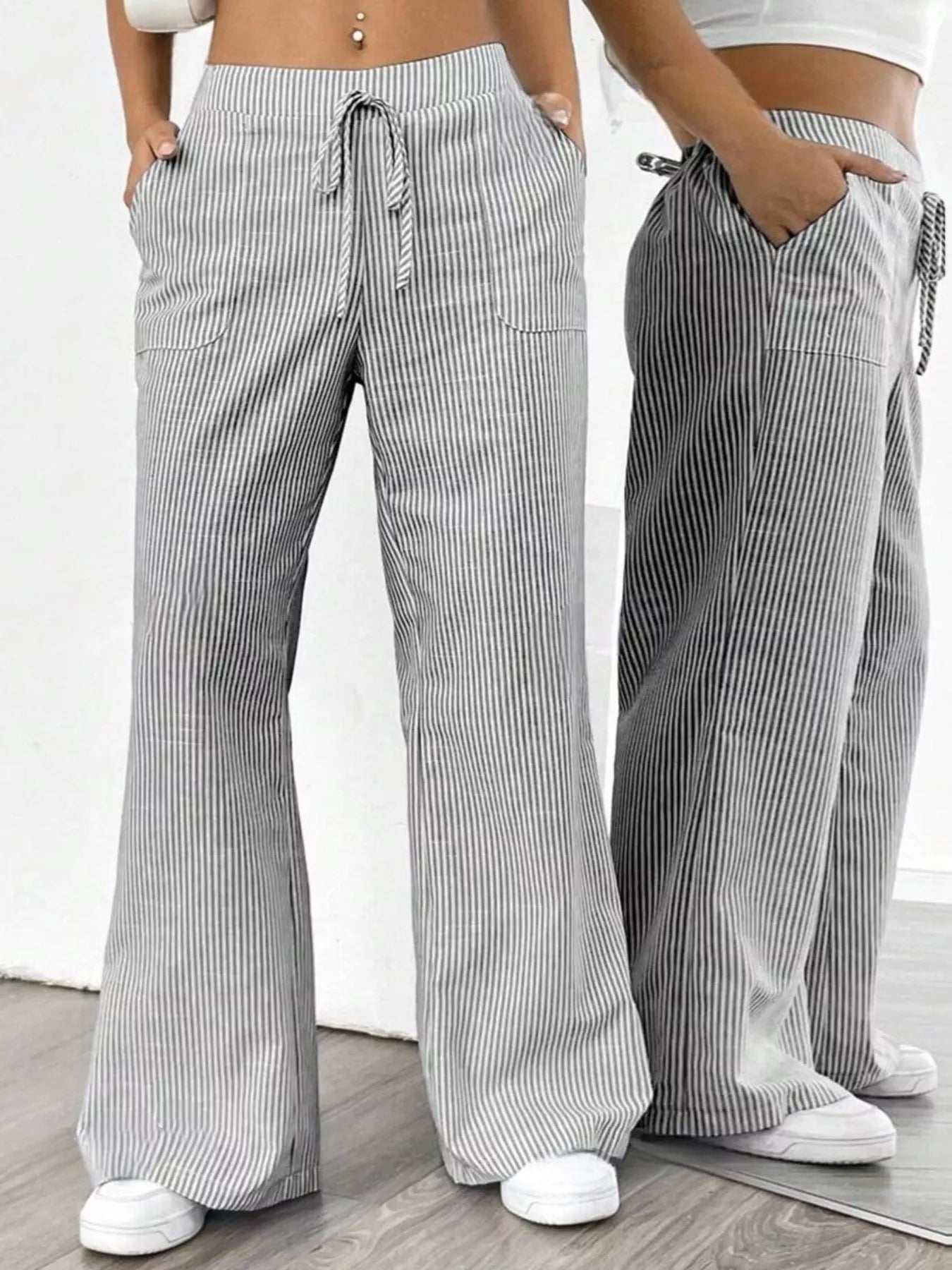 Striped Wide Leg Pants - Liss & Lex
