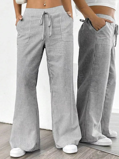 Striped Wide Leg Pants - Liss & Lex