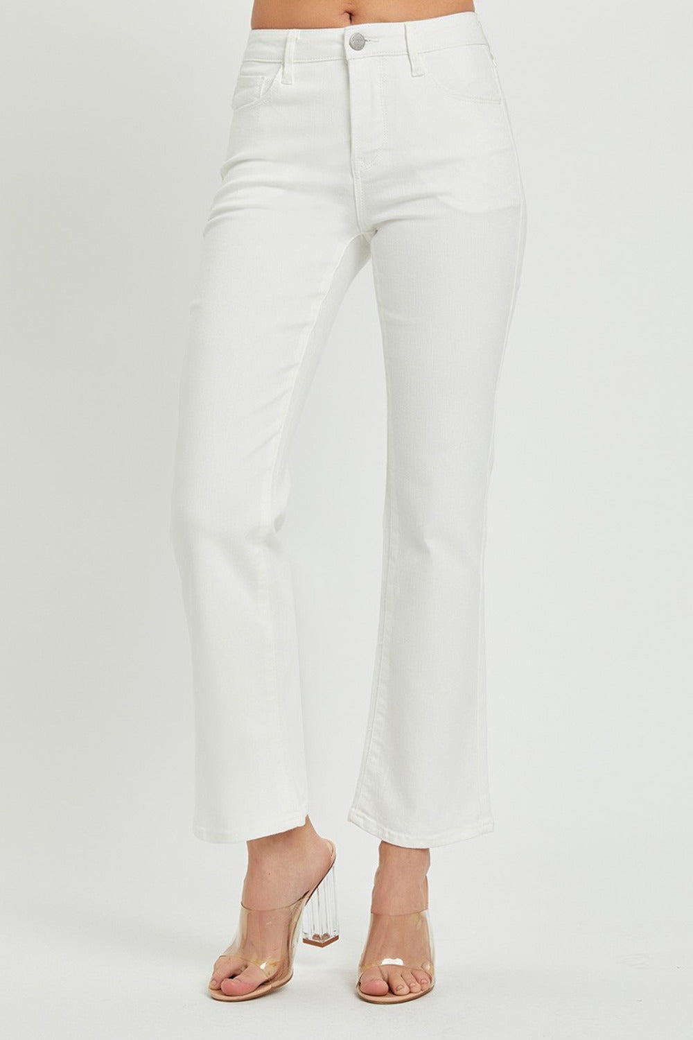 Mid Rise Cropped Bootcut Jeans