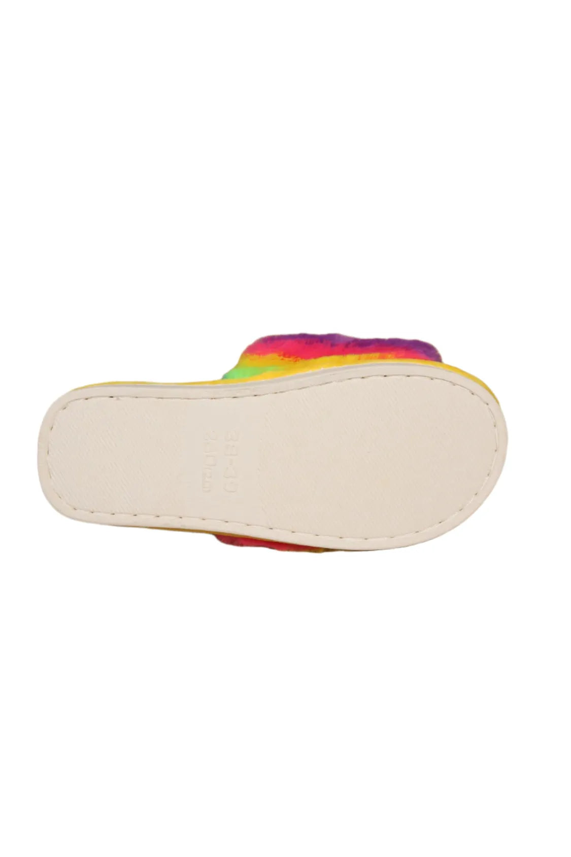 Rainbow Faux Fur Slides - Liss & Lex