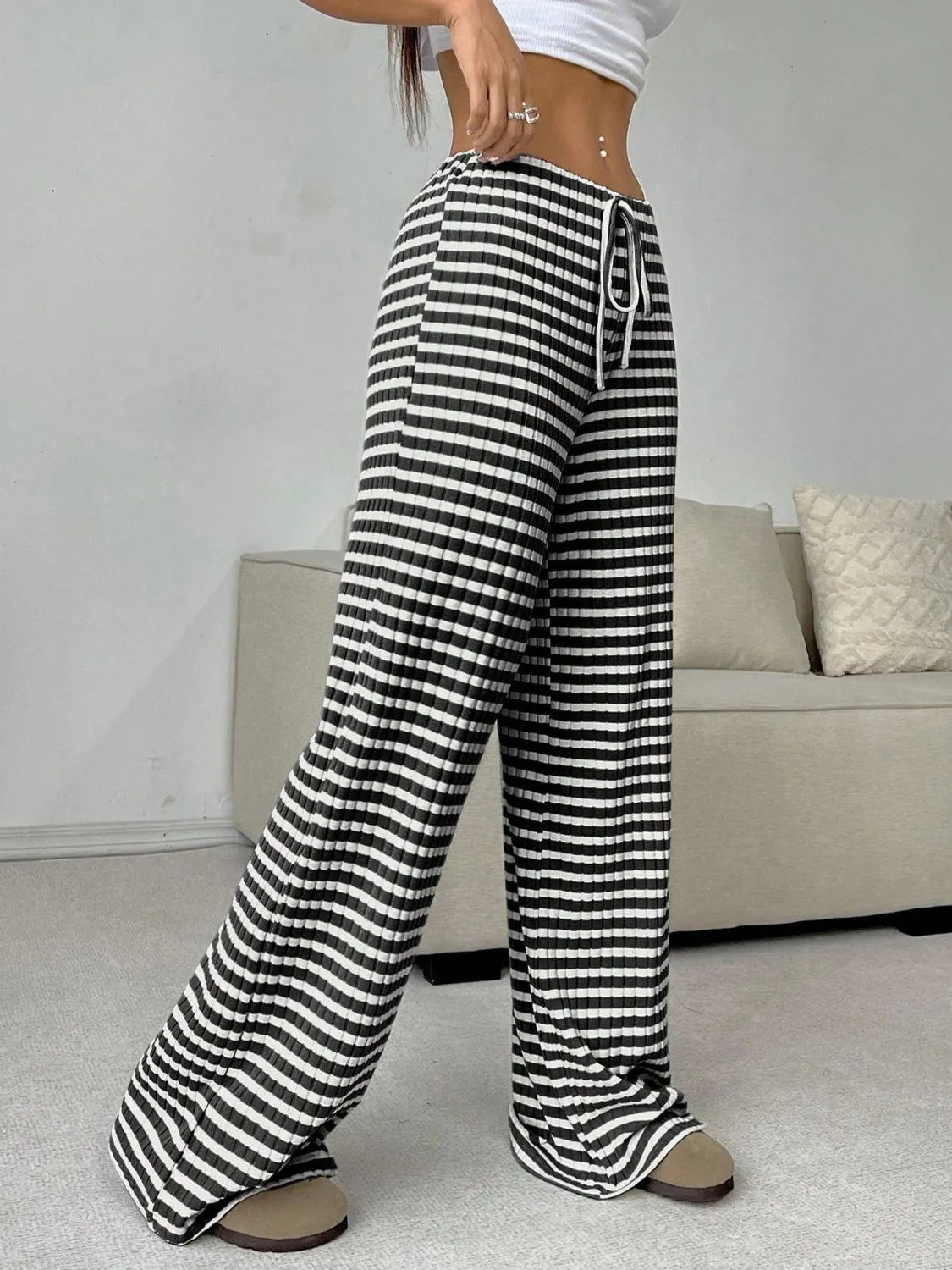Striped Wide Leg Pants - Liss & Lex