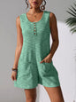 Button Front Romper with Pockets - Liss & Lex