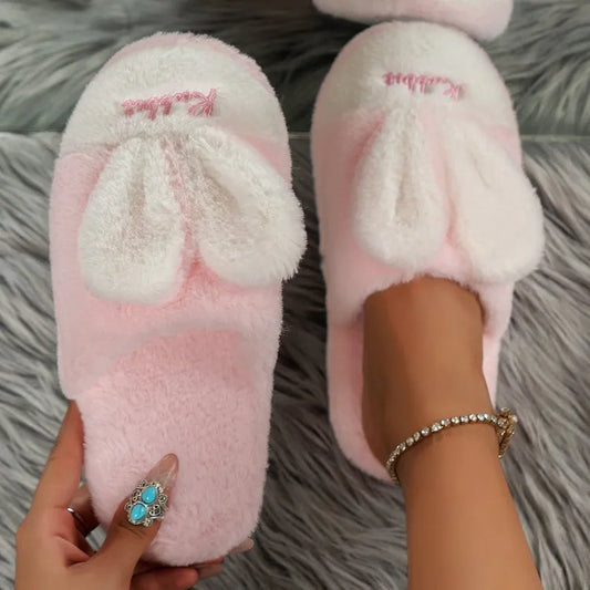 Rabbit Ears Round Toe Slippers - Liss & Lex