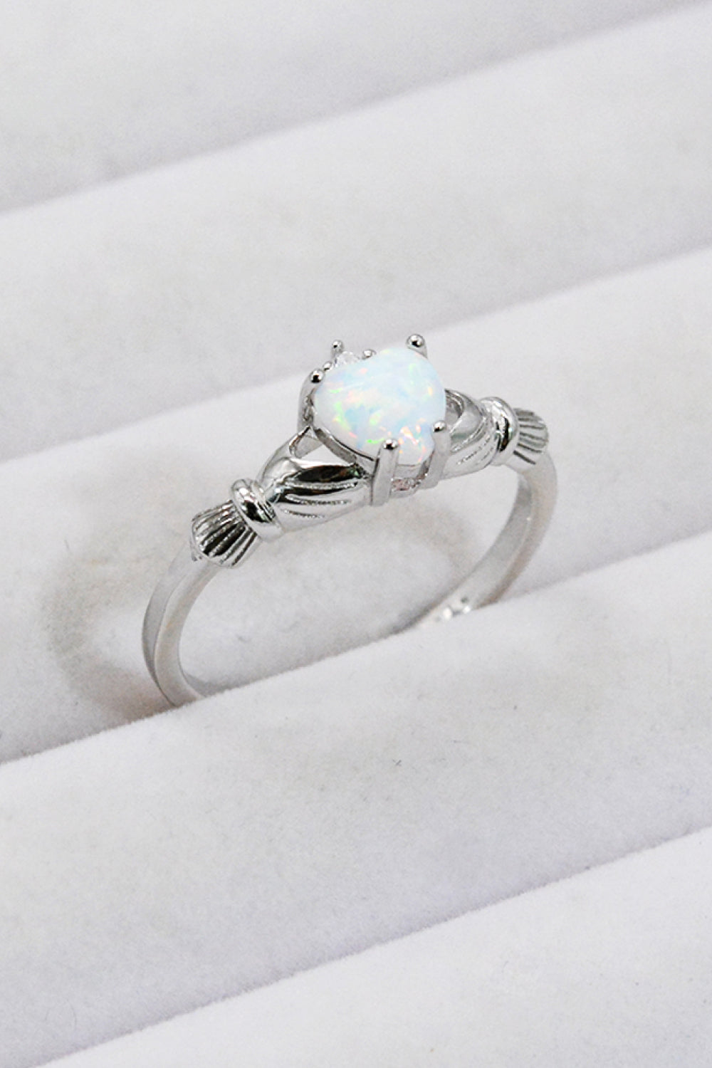Claddagh Opal Heart Ring