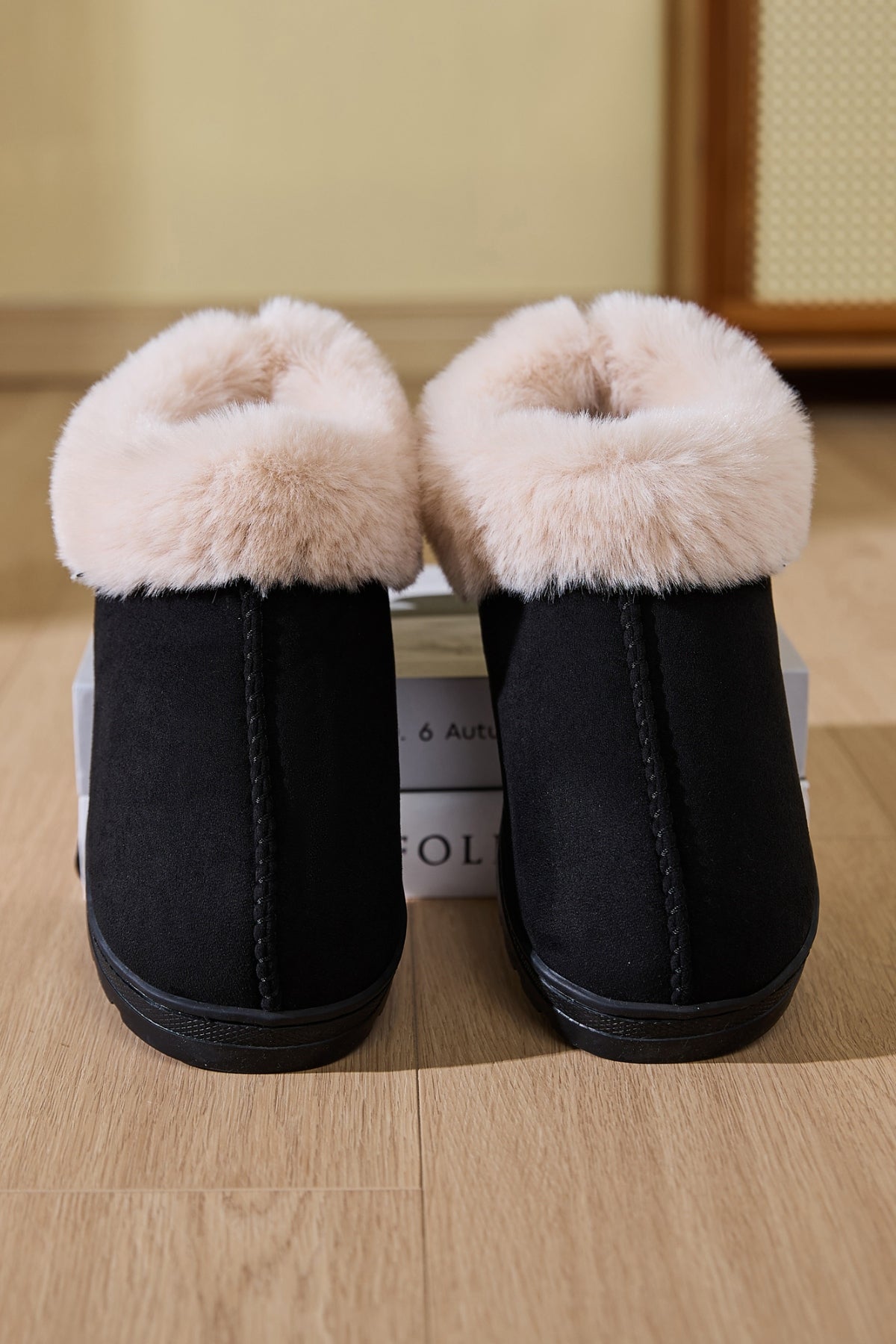 Faux Fur Platform Slippers