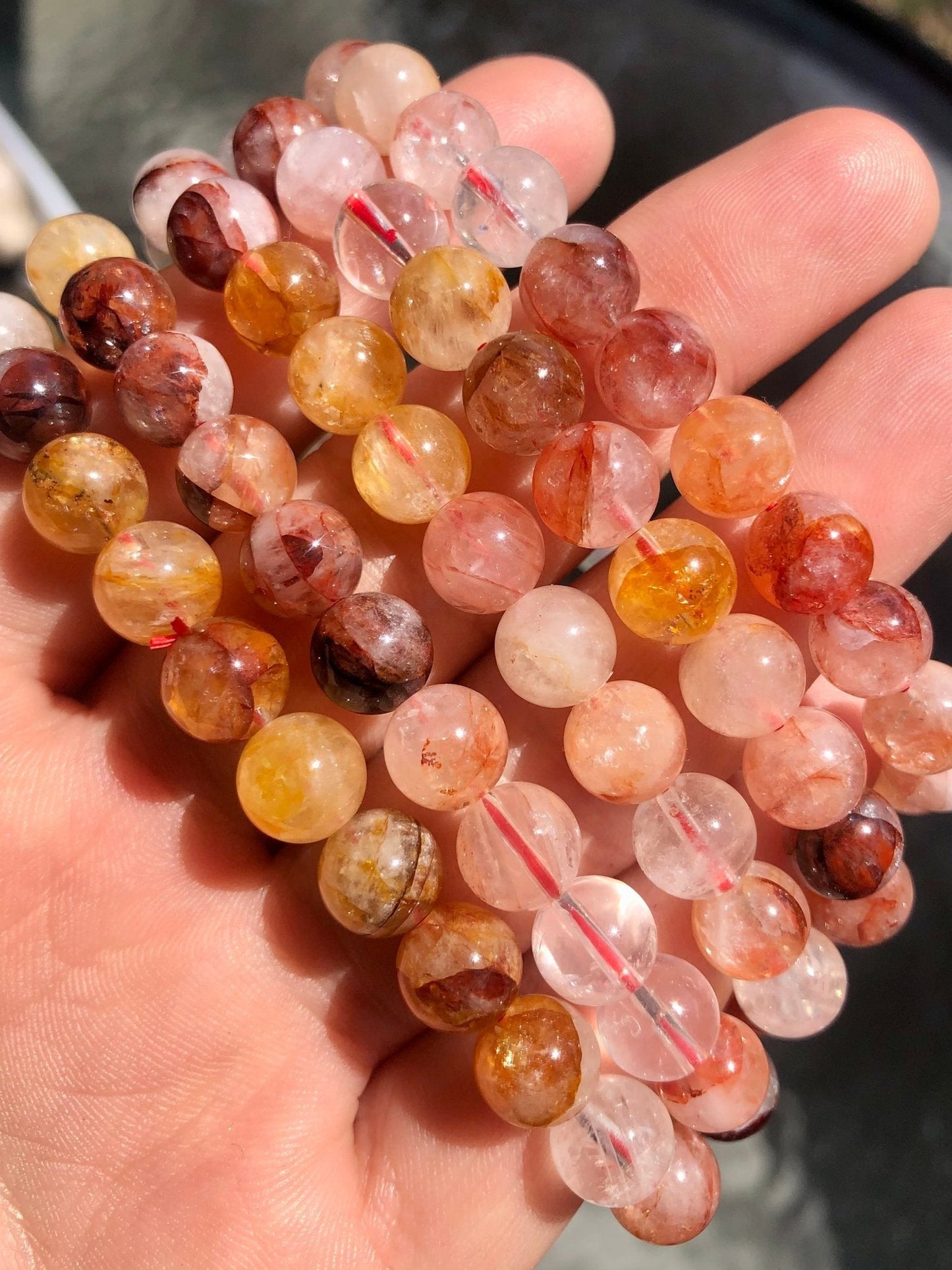 Golden Healer & Fire Quartz 8mm Bracelet – Energy & Transformation - Liss & Lex