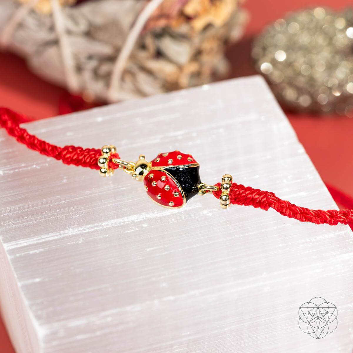 Lucky Ladybug - Four-Strand Red String Bracelet - Liss & Lex