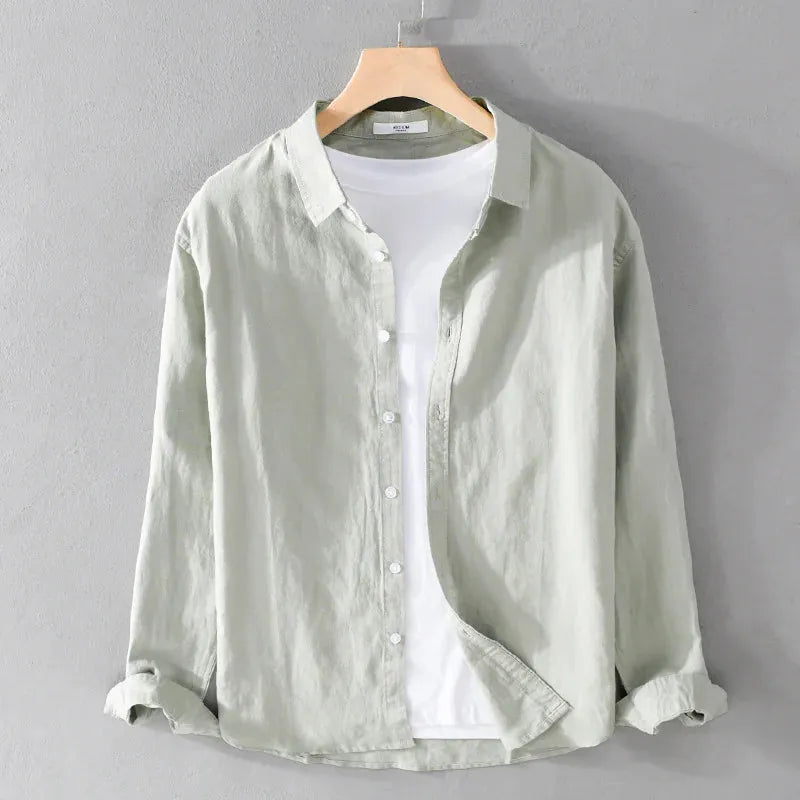 Cotton-Linen Long Sleeve Shirt - Liss & Lex