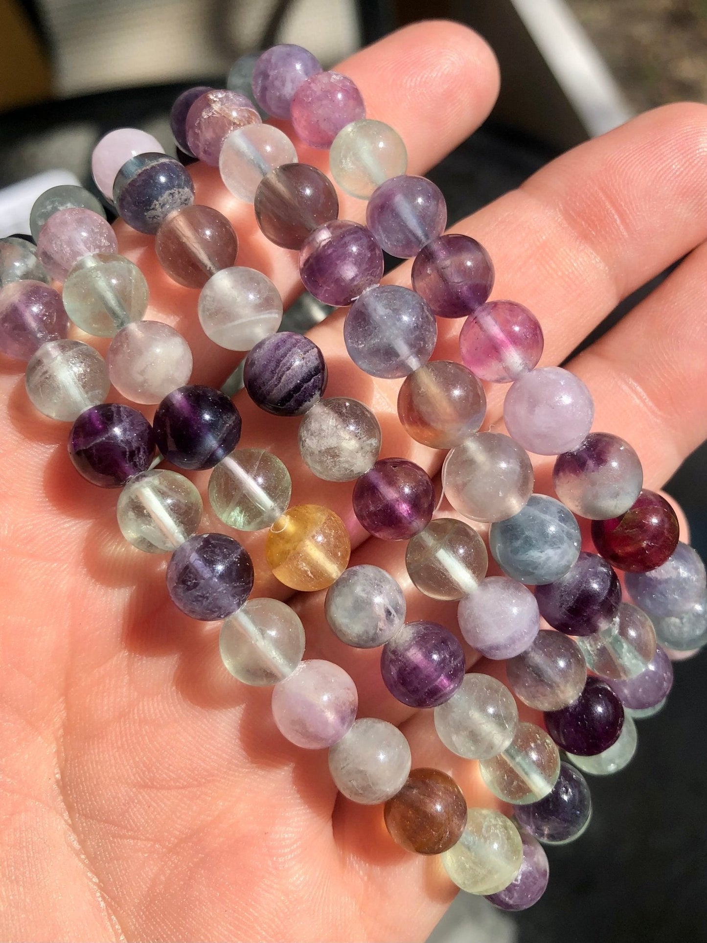Rainbow Fluorite 8mm Bracelet – Balance & Mental Clarity - Liss & Lex
