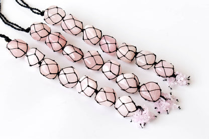 Rose Quartz Hanging Crystal Charm – Love & Emotional Healing - Liss & Lex