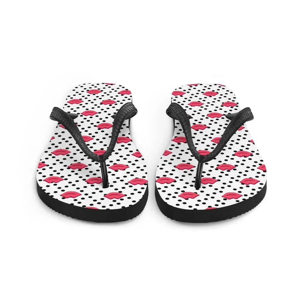 Polka Lips Flip-Flops - Liss & Lex