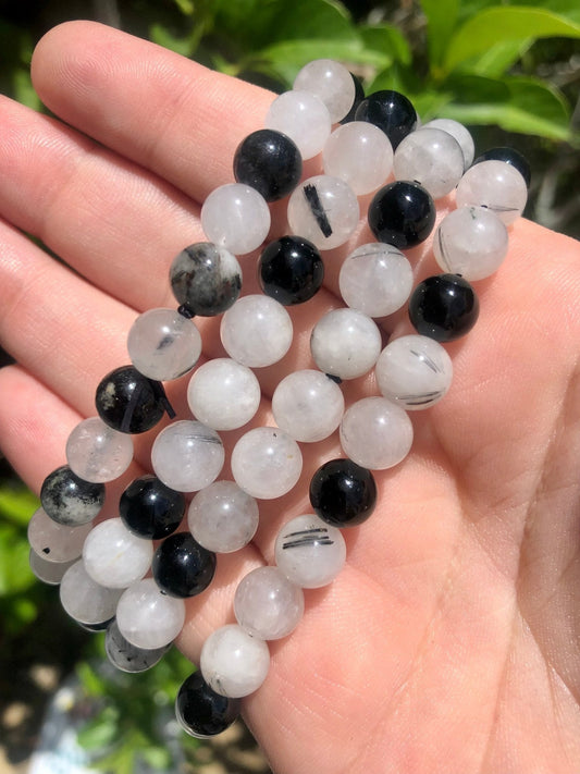 Tourmaline Quartz 8mm Bead Bracelet – Protection & Balance - Liss & Lex