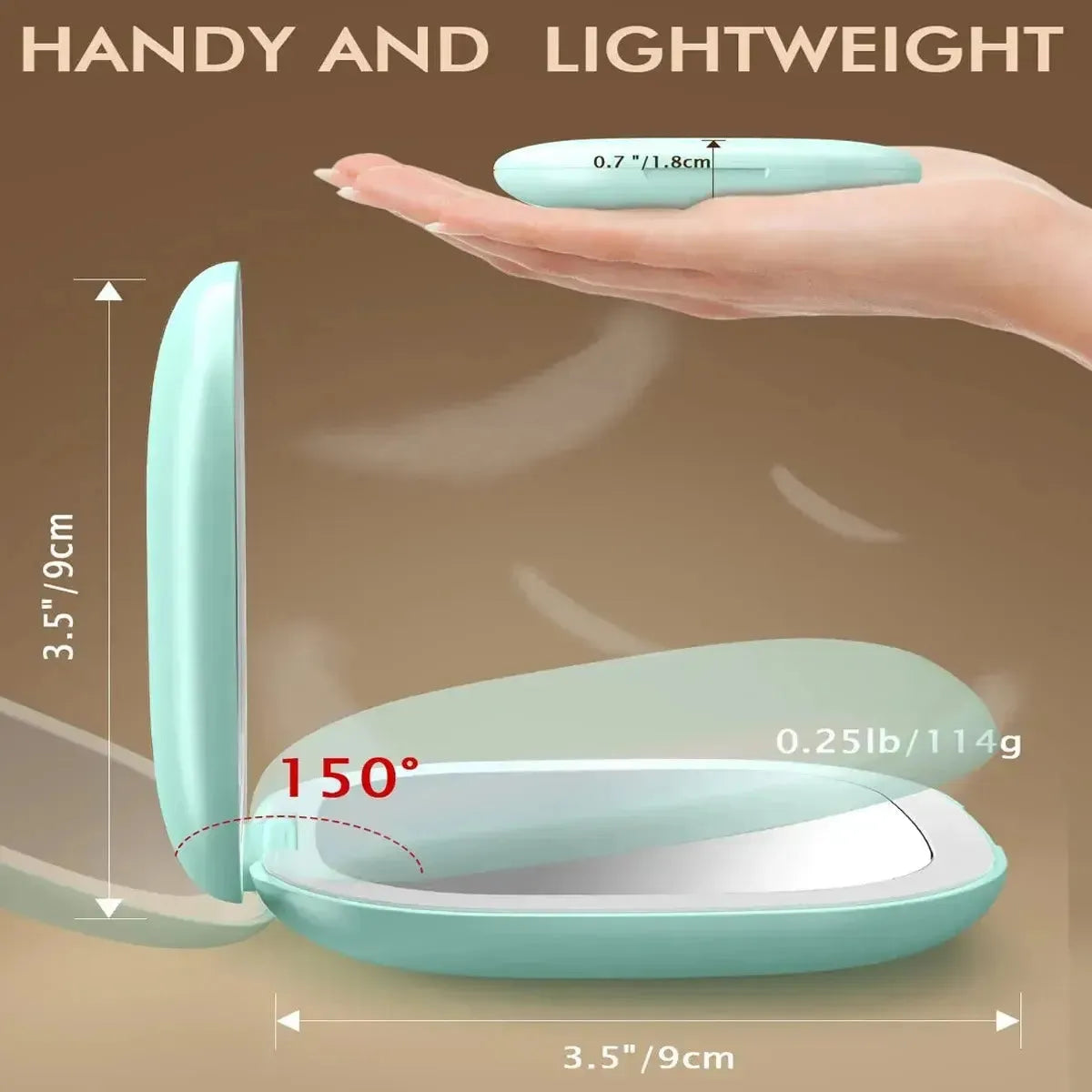 Lighted Dimmable Travel Mirror - Liss & Lex
